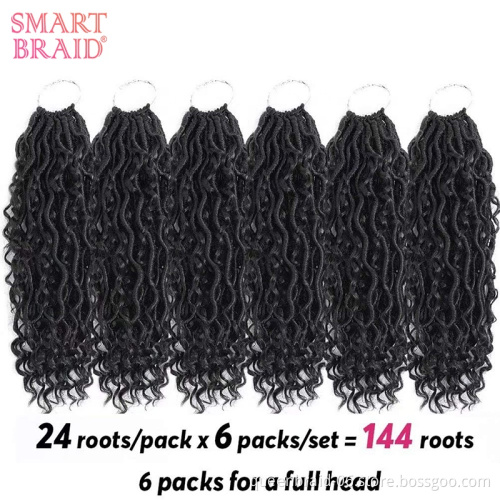 River Locs Crochet Braids Twist Hair Natural Deep Faux Locs Crochet Hair Braids Twist Pre-Looped Synthetic Hair Extension